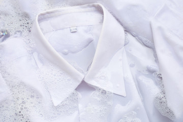 Soak  cloth before washing, white shirt