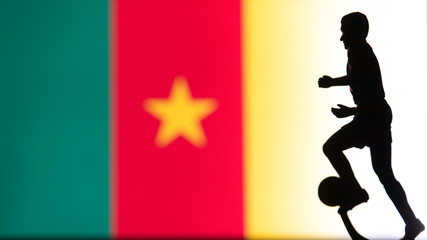 Cameroon National Flag. Football, Soccer player Silhouette