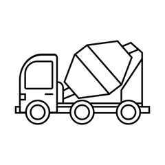 Concrete mixer. Car sign