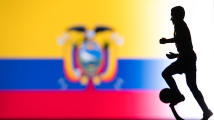 Ecuador National Flag. Football, Soccer player Silhouette