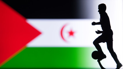 Western Sahara National Flag. Football, Soccer player Silhouette
