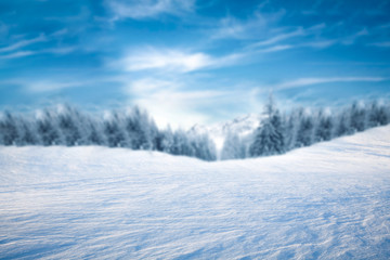 Winter background of free space and ice road 
