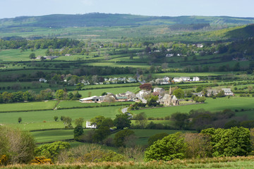 Fototapeta na wymiar Views if Bassenthwaite village and St John's Church in the Lake District, England, UK.