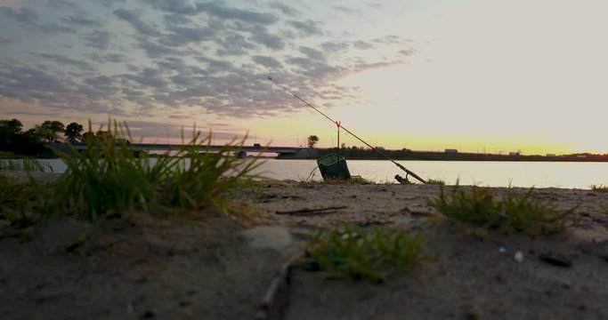 Beautiful view from the top of the river and sunset