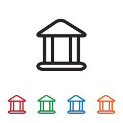 Bank building vector icon