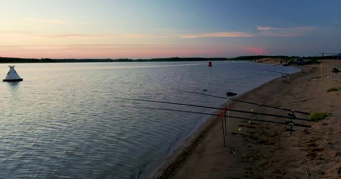 Beautiful view from the top of the river and sunset