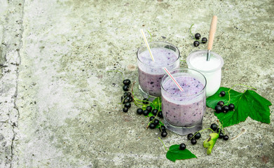 Berry smoothie in glasses.