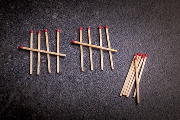 Matches, dark background