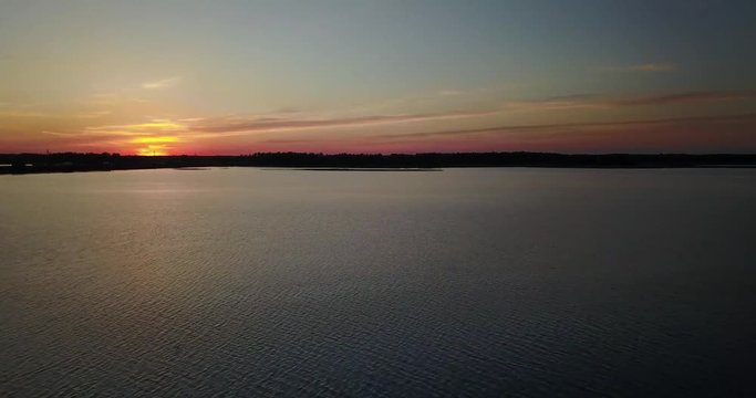Beautiful view from the top of the river and sunset