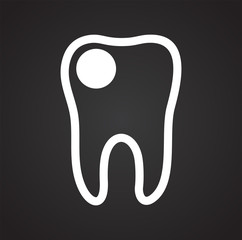 Tooth icon on black background for graphic and web design, Modern simple vector sign. Internet concept. Trendy symbol for website design web button or mobile app