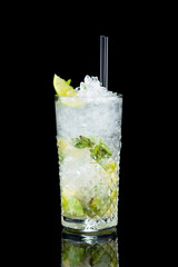 tiki drinks on black background