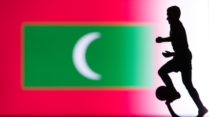 Maldives National Flag. Football, Soccer player Silhouette