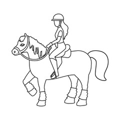 Vector design of horseback and equestrian symbol. Collection of horseback and horse  stock vector illustration.