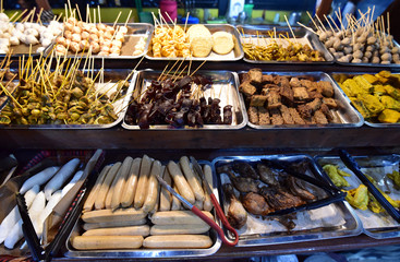 Traditional indonesian street food on tropical island Belitung, Indonesia