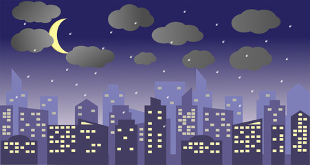 night rainy city