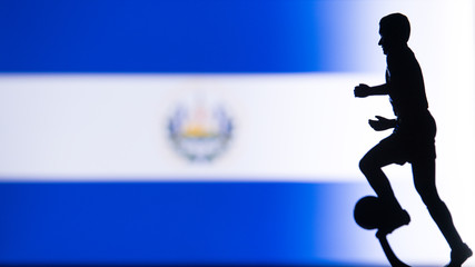 El Salvador National Flag. Football, Soccer player Silhouette