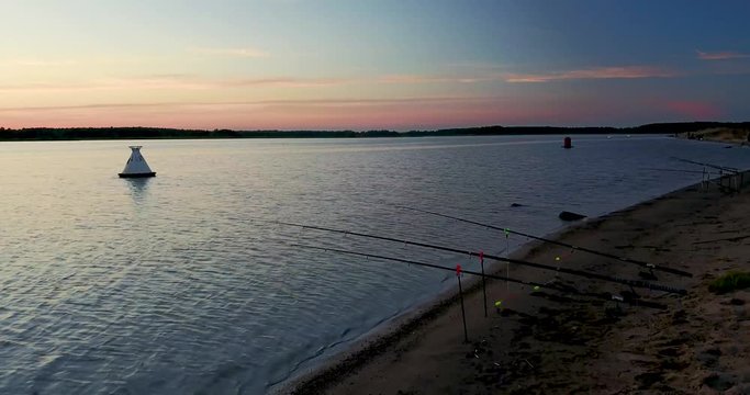 Beautiful view from the top of the river and sunset