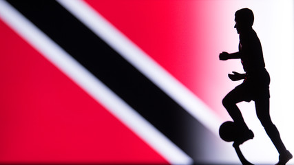 Trinidad and Tobago National Flag. Football, Soccer player Silhouette