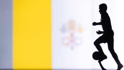 Vatican City National Flag. Football, Soccer player Silhouette