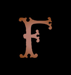 Rough ancient vector letter F