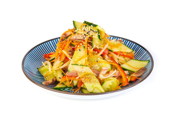 Korean salad on white background