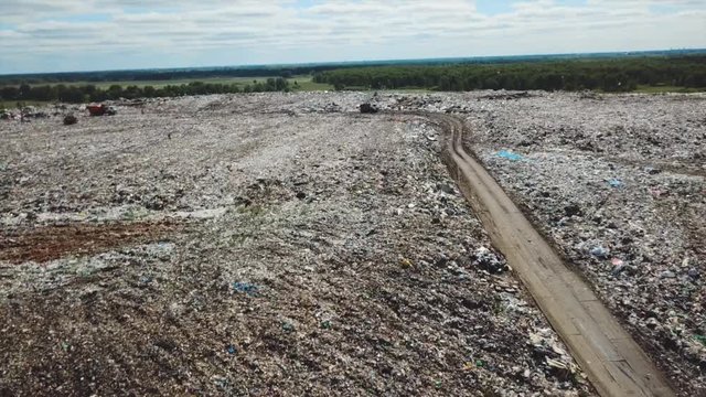Community Solid Waste Landfill and Sanitary Landfill. Aerial from flying drone 3