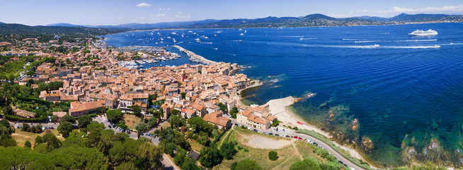 Panoramic view of the bay of Saint-Tropez, France