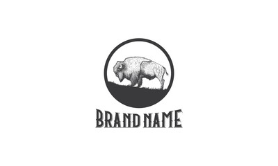 Bison vector logo.  Bison logo for sale. © Zeljko