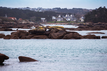 typical Brittany coast in the north of France