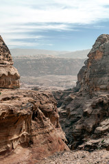 Fototapeta na wymiar Ruins of the ancient city of Petra 