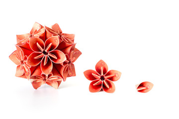 Red packets kusudama flower ball and its unit