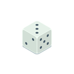 Dice icon, Vector isometric symbol. Casino game 3d illustration