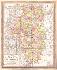1850, Cowperthwait Map of Illinois
