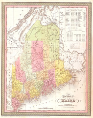 1850, Mitchell Map of Maine