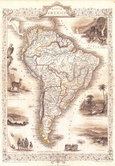1850, Tallis Map of South America