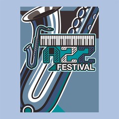 Jazz music, poster background template