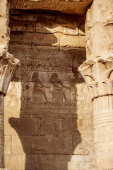 Hieroglyphs at Temple of Edfu and Horus, Egypt (Idfu, Edfou, Behdet)