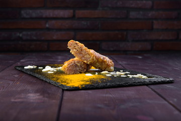 dessert on a wooden background