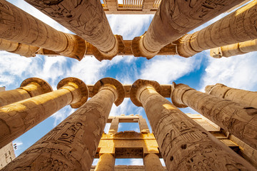 Columns of Karnak Temple in Egypt - obrazy, fototapety, plakaty