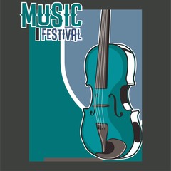 Jazz music festival, poster background template. Keyboard with music notes. Flyer Vector design