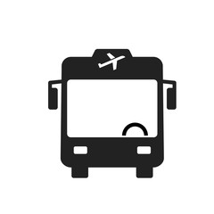 Airport shuttle silhouette icon. Clipart image isolated on white background