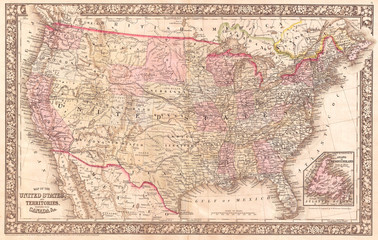 1866, Mitchell Map of the United States