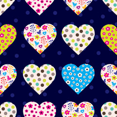 Fototapeta premium Love! Cute heart. Seamless pattern.