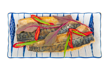 Korean fried fish on a white background