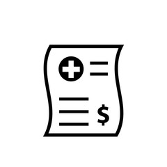 Medical bill outline icon. Clipart image isolated on white background
