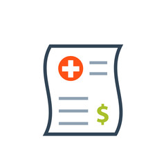 Obraz premium Medical bill color icon. Clipart image isolated on white background