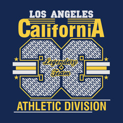 t-shirt los angeles california , Sport wear, sport typography e