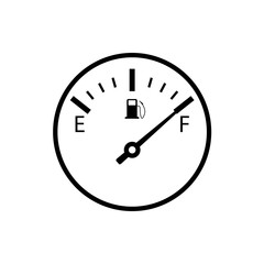 Full fuel gauge outline icon. Clipart image isolated on white background