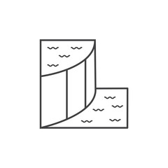 Dam outline flat icon vector design illustration