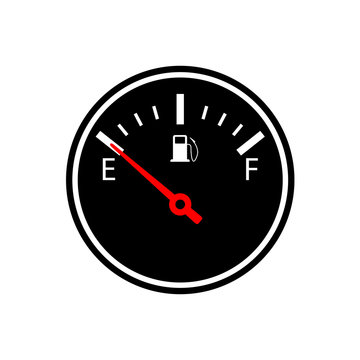 recommend clip art: Empty fuel gauge silhouette icon. Clipart image isolated on white background